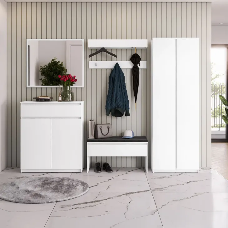 Specchio ingresso da parete 92x77cm bianco Accent