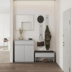 Specchio ingresso da parete 92x77cm grigio Accent