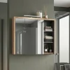 Specchio mobile contenitore 100x75cm 2 ante rovere antracite Veny