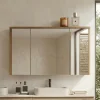Specchio mobile contenitore 100x75cm 3 ante rovere Stony