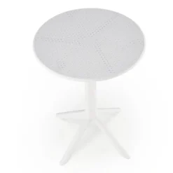 Tavolino da giardino rotondo polipropilene 60cm bianco Ondina