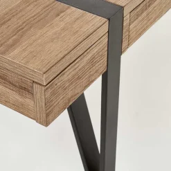 Tavolino da salotto con cassetti 120x55cm noce acciaio nero Yonok