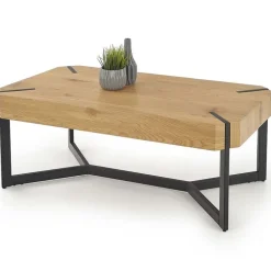 Tavolino da salotto design 110x60cm rovere dorato nero Murray