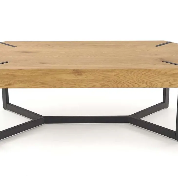 Tavolino da salotto design 110x60cm rovere dorato nero Murray
