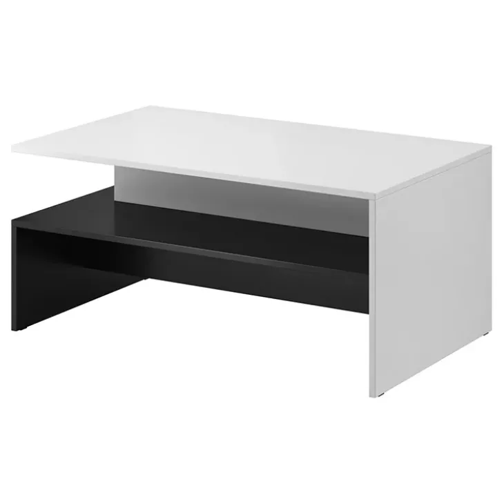 Tavolino da salotto design 100x60cm bianco e nero Emotion Gihome®