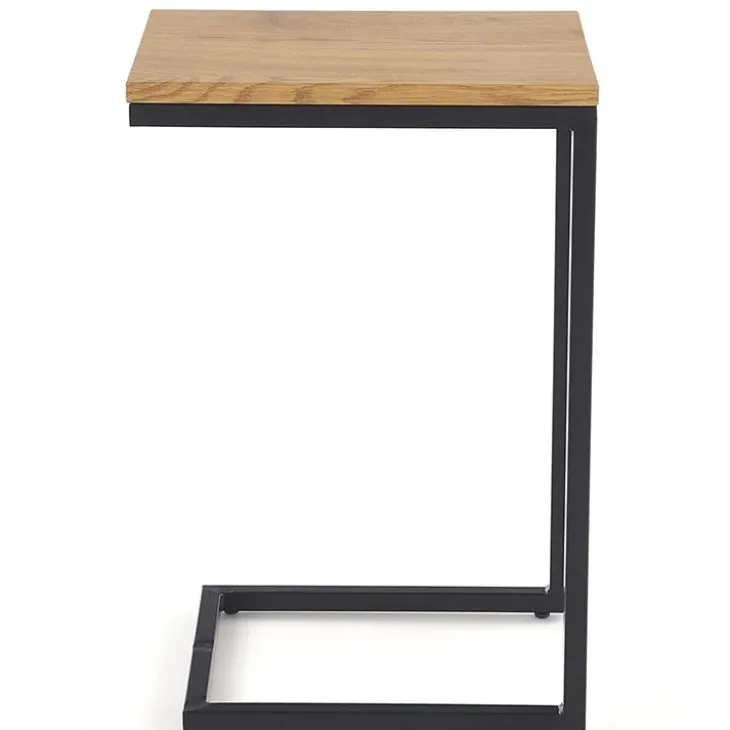 Tavolino da salotto design 40x30cm rovere miele acciaio Radom