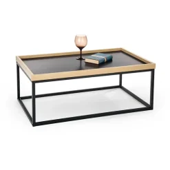 Tavolino da salotto industrial 100x60cm rovere nero Tammy
