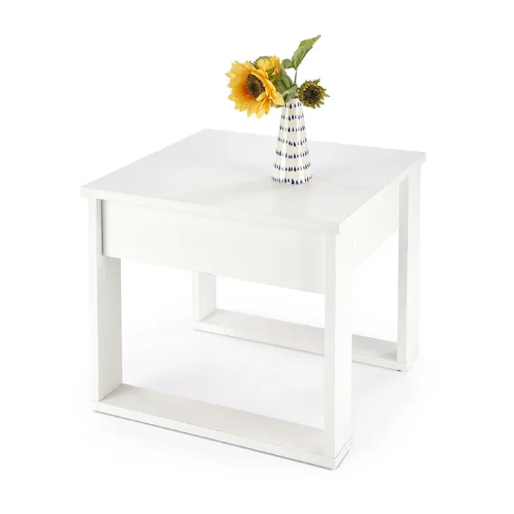 Tavolino da salotto moderno 60x60cm bianco Libano