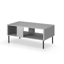 Tavolino da salotto moderno 110x60cm grigio chiaro nero Cadice