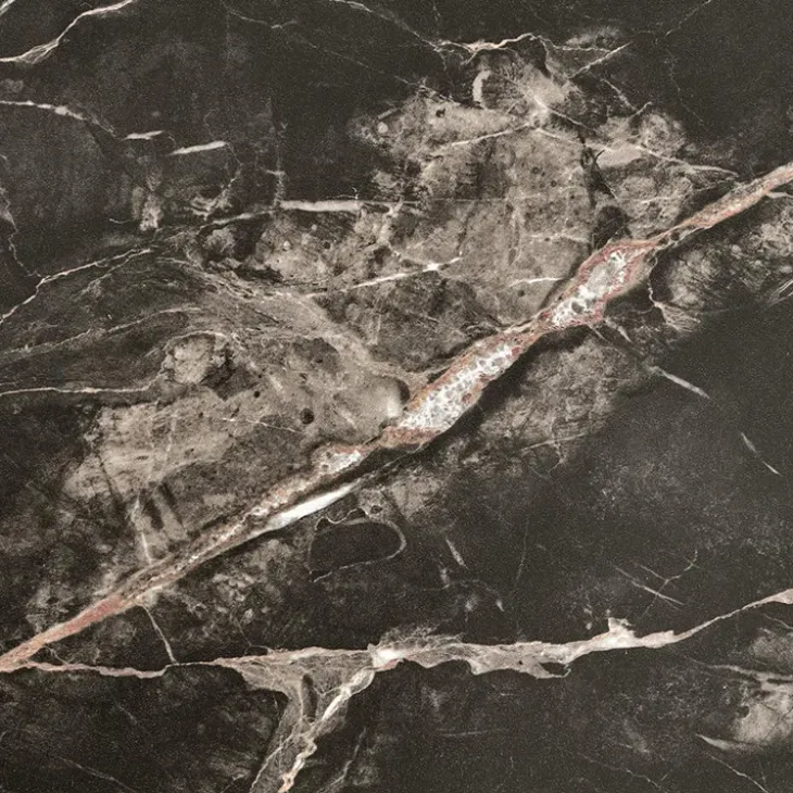 Tavolino da salotto quadrato 80x80cm effetto marmo nero Galassia