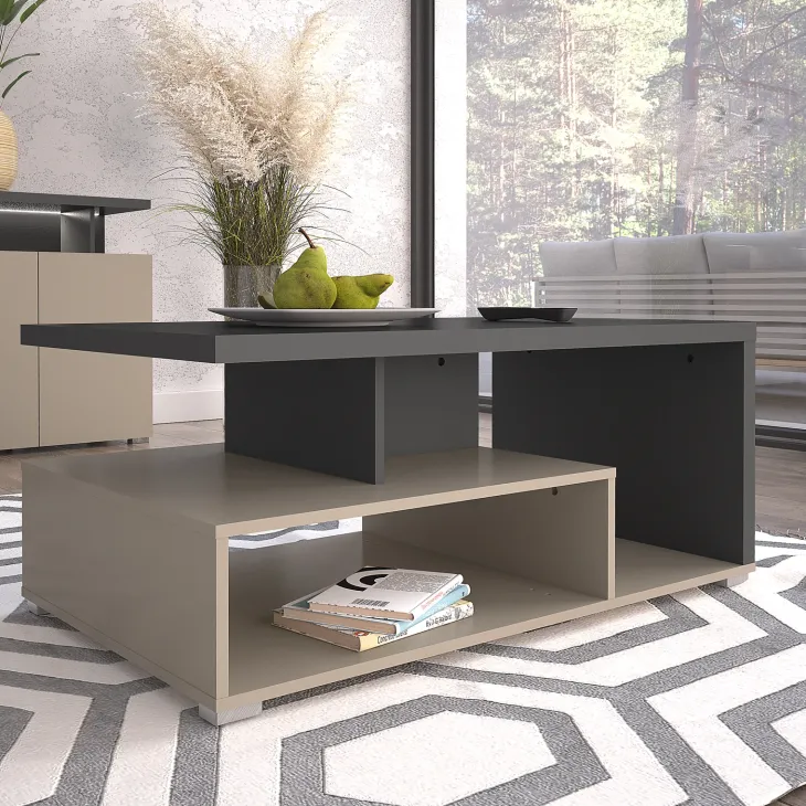 Tavolino da salotto 100x60cm beige grigio Matt