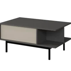 Tavolino da salotto 93x60cm 1 cassetto antracite beige Essenzia