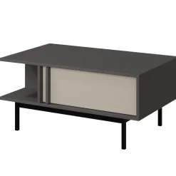 Tavolino da salotto 93x60cm 1 cassetto antracite beige Essenzia