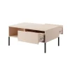 Tavolino da salotto 97x60cm con cassetto beige Melly