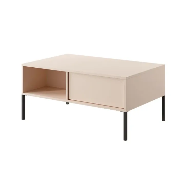 Tavolino da salotto 97x60cm con cassetto beige Melly