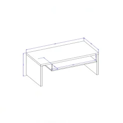 Tavolino da salotto 120x60cm con ripiano tortora nero Lolla