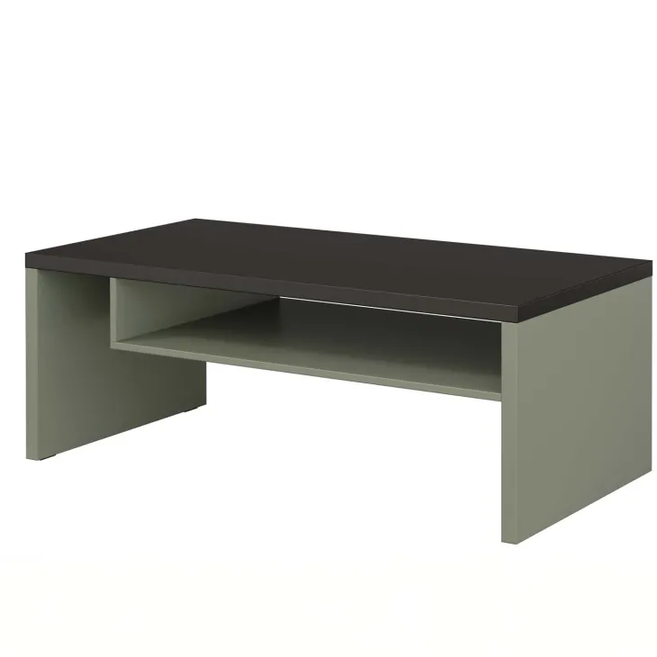 Tavolino da salotto 120x60cm con ripiano verde nero Lolla