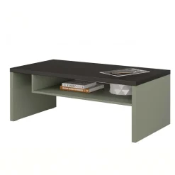 Tavolino da salotto 120x60cm con ripiano verde nero Lolla