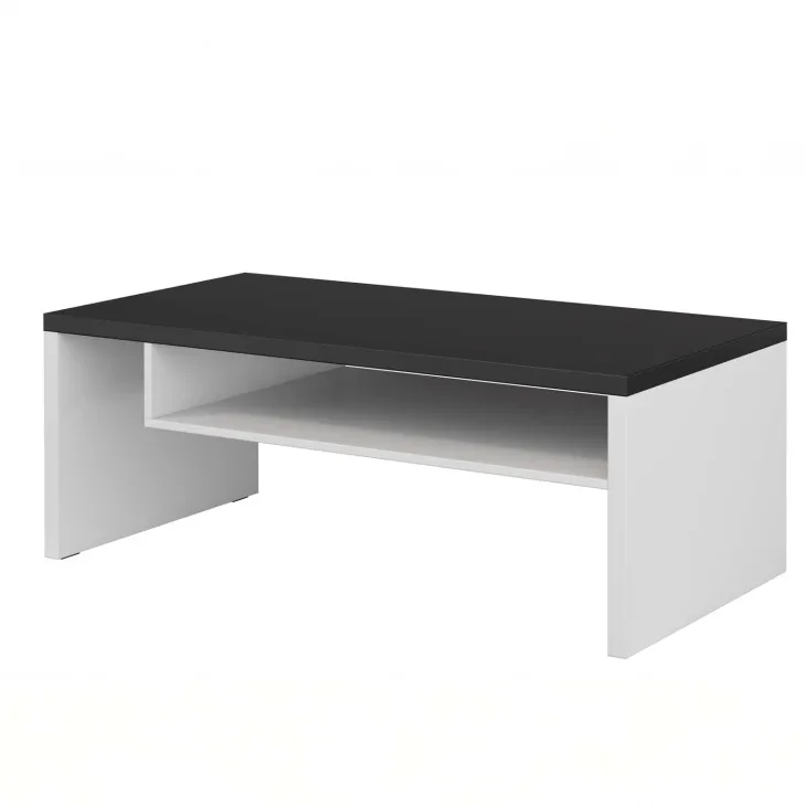 Tavolino da salotto 120x60cm con ripiano bianco nero Lolla