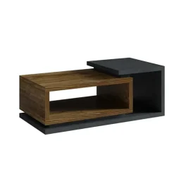 Tavolino da salotto 120x60cm design antracite noce Megan Gihome®