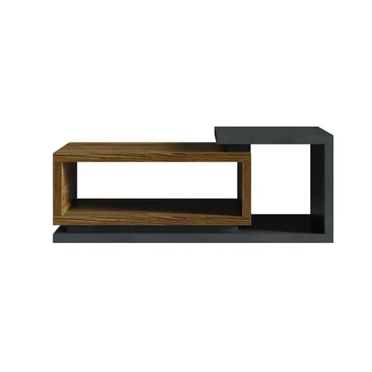 Tavolino da salotto 120x60cm design antracite noce Megan Gihome®