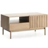 Tavolino da salotto 106x64cm design cannettato rovere Colby