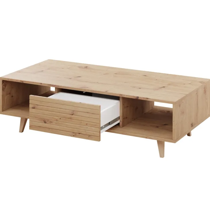 Tavolino da salotto 120x60cm design cannettato rovere Branch