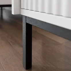 Tavolino da salotto 100x50cm design cannettato bianco Strike