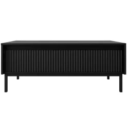 Tavolino da salotto 100x50cm design cannettato nero Strike