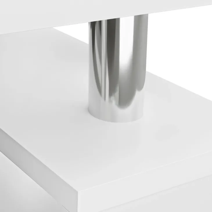 Tavolino da salotto 110x60cm design moderno bianco Thalena
