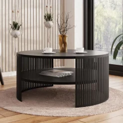 Tavolino da salotto 75x75cm design moderno nero Elisera