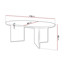 Tavolino da salotto 110x65cm effetto marmo nero Elden