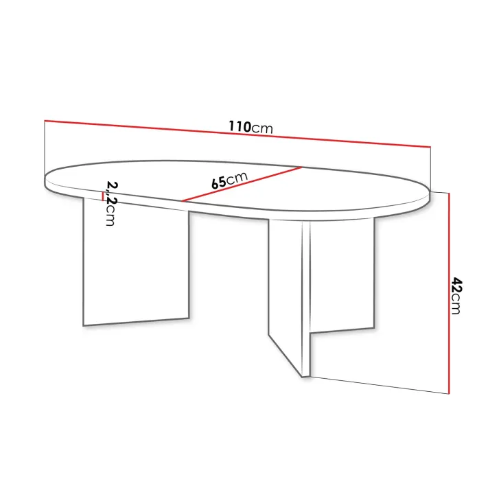 Tavolino da salotto 110x65cm effetto marmo nero Elden