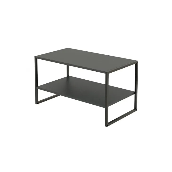 Tavolino da salotto 90x50cm industrial metallo antracite Loft