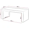 Tavolino da salotto 120x60cm moderno rovere rustico antracite Calyssa