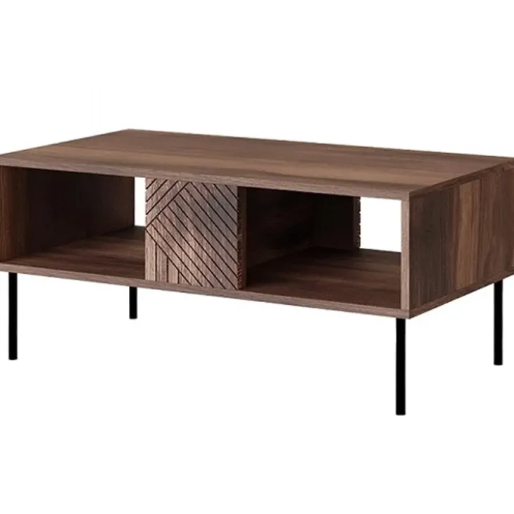 Tavolino da salotto 100x55cm noce scuro con frontali serigrafati Savanna