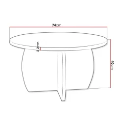 Tavolino da salotto 74x74cm rotondo rovere Koda