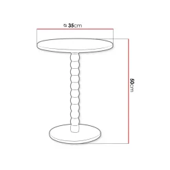 Tavolino da salotto 35x35cm rotondo bianco Loke