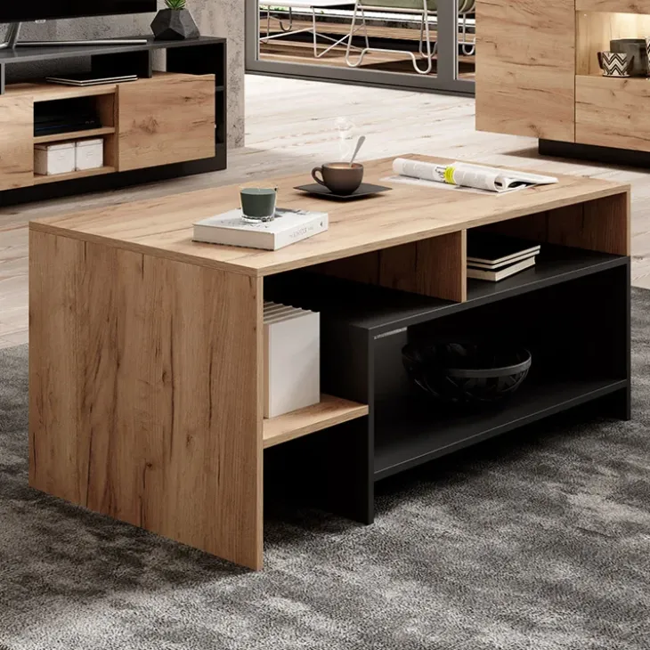 Tavolino da salotto 120x60cm rovere antracite Blob