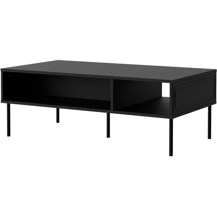 Tavolino da salotto 110x60cm 2 vani nero opaco Stark