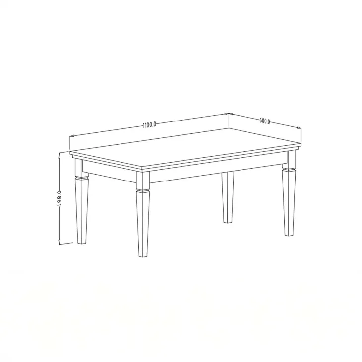 Tavolino da soggiorno rettangolare 110x60cm rovere scuro Texel