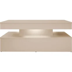 Tavolino salotto 120x55cm con LED beige cashmere Lumus