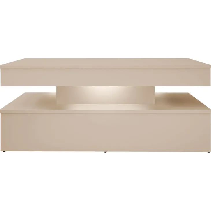 Tavolino salotto 120x55cm con LED beige cashmere Lumus