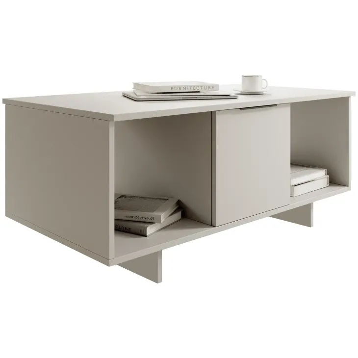Tavolino soggiorno 100x55cm 2 ante beige cashmere Stone