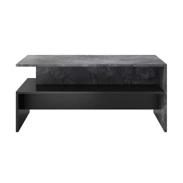 Tavolino 100x60cm da salotto design ossido e nero Emotion Gihome®