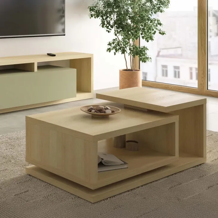 Tavolino 120x60cm da salotto design rovere Megan Gihome®