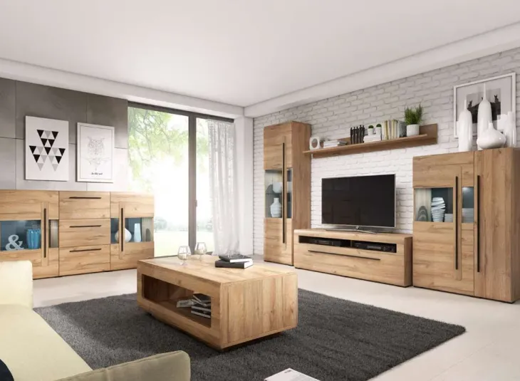 Tavolino 110x60cm da salotto rettangolare design rovere Maiorca