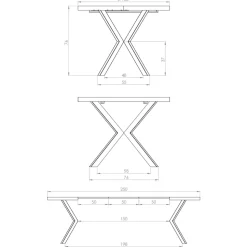 Tavolo allungabile 100/250cm da pranzo rovere dorato nero Agri
