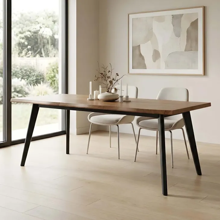 Tavolo allungabile 150/210cm industrial rovere naturale nero Locarno