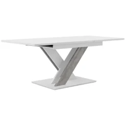 Tavolo allungabile 140/180cm moderno rettangolare bianco cemento Ivonne